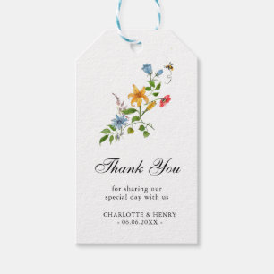 Waterverf Wildflower Floral Wedding Dank u Cadeaulabel