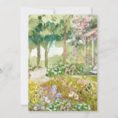 Waterverf Wildflower | Floral Wedding Menu Kaart (Achterkant)