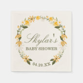 Waterverf Wildflower Florals Krans Baby shower Servet (Voorkant)