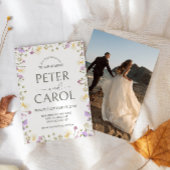 Waterverf Wildflower foto bruiloft uitnodiging