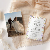 Waterverf Wildflower foto bruiloft uitnodiging