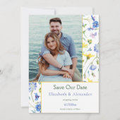 Waterverf Wildflower Foto De datum opslaan Aankondiging (Voorkant)