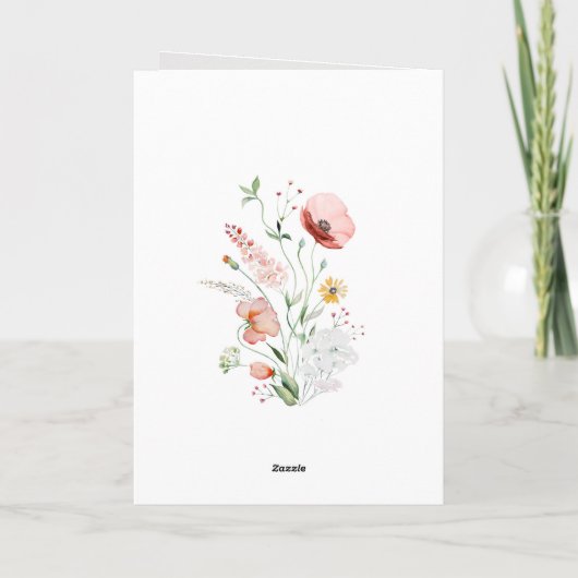 Waterverf Wildflower Foto Opslaan De Datum Kaart (Achterkant)