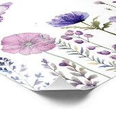 Waterverf Wildflower Garden 1e Verjaardag Welkom Foto Afdruk (Hoek)