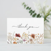 Waterverf  Wildflower Garden Floral Bedankkaart (Staand voorkant)