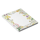 Waterverf  Wildflower Garden Gepersonaliseerd Notitieblok (Schuin)