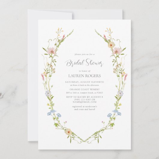  Waterverf Wildflower Garden Vrijgezellenfeest Kaart (Voorkant)