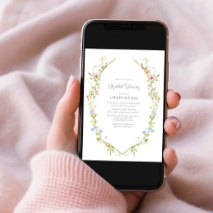  Waterverf Wildflower Garden Vrijgezellenfeest Kaart