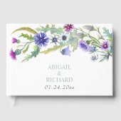 Waterverf Wildflower Garland lente bruiloft Gastenboek (Voorkant)