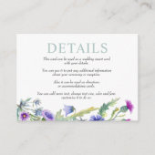 Waterverf Wildflower Garland lente bruiloft Informatiekaartje (Voorkant)