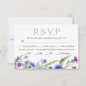 Waterverf Wildflower Garland lente bruiloft RSVP Kaartje (Voorkant)