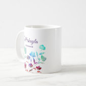 Waterverf Wildflower gepersonaliseerde bruidsmeisj Koffiemok (Voorkant links)