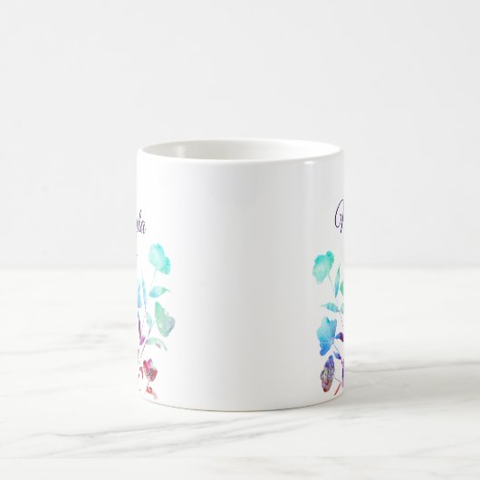 Waterverf Wildflower gepersonaliseerde bruidsmeisj Koffiemok (Center)