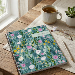 Waterverf Wildflower gepersonaliseerde schetsboek  Notitieboek