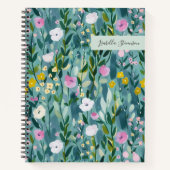 Waterverf Wildflower gepersonaliseerde schetsboek  Notitieboek (Voorkant)