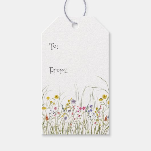 Waterverf Wildflower Gift Label Cadeaulabel (Voorkant)
