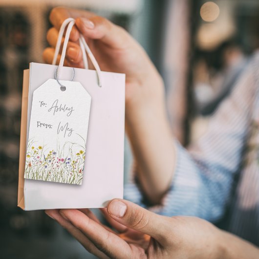 Waterverf Wildflower Gift Label Cadeaulabel