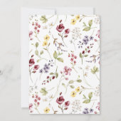 Waterverf Wildflower & Gold Graduation Party Kaart (Achterkant)