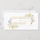 Waterverf Wildflower Goud Lijst Cadeaubon (Voorkant)