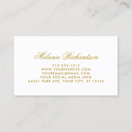 Waterverf Wildflower Goud Lijst Visitekaartje (Achterkant)