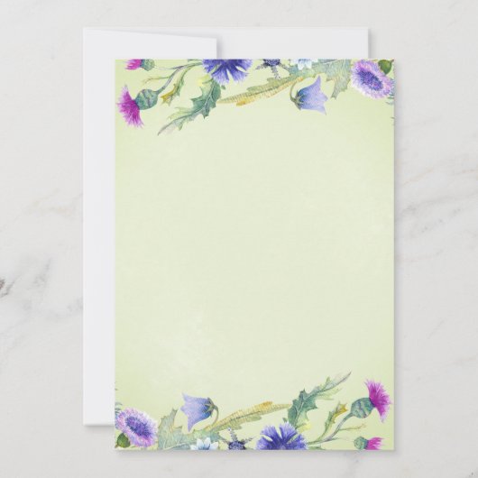 Waterverf wildflower groen Moederdag Brunch Kaart (Achterkant)