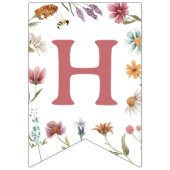 Waterverf Wildflower Happy Birthday Banner (Tweede vlag)