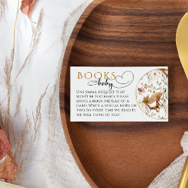 Waterverf Wildflower Herfst Baby shower boeken Informatiekaartje