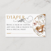 Waterverf Wildflower Herfst Baby shower luier Informatiekaartje (Voorkant)