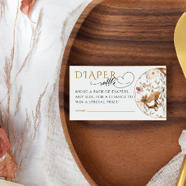 Waterverf Wildflower Herfst Baby shower luier Informatiekaartje