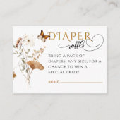 Waterverf Wildflower Herfst Baby shower luier Informatiekaartje (Voorkant)