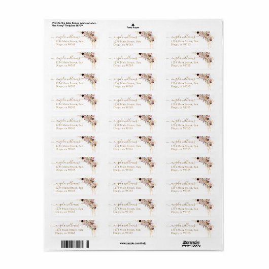 Waterverf Wildflower Herfst Elegant Vrijgezellenfe Etiket (Full Sheet)