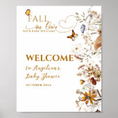 Waterverf Wildflower Herfst in Liefde Baby shower Poster (Voorkant)