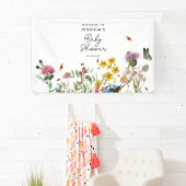 Waterverf Wildflower Insecten Bloemen Baby shower Spandoek (Insitu)