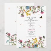 Waterverf Wildflower Insecten Bloemen Meisje Verja Kaart (Voorkant / Achterkant)