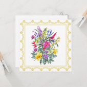 Waterverf  Wildflower Kaart (Voorkant / Achterkant in situ)