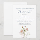 Waterverf Wildflower Kalligrafie 90e Verjaardag Kaart (Voorkant / Achterkant)