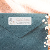 Waterverf Wildflower kalligrafie retouradres Etiket