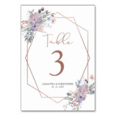 Waterverf Wildflower Koper Geometrische bruiloft Kaart (Voorkant)