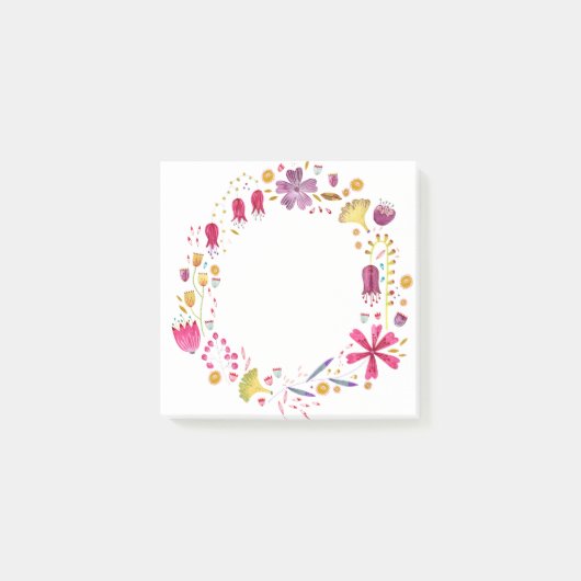 Waterverf Wildflower krans Post-it® Notes (Voorkant)