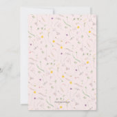 Waterverf Wildflower Krans Roze Vrijgezellenfeest Kaart (Achterkant)