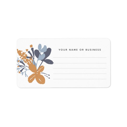 Waterverf Wildflower Kruiden Naam Gelijnd Blank La Etiket (Voorkant)