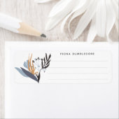 Waterverf Wildflower Kruiden Naam Gevoerde Leeg Etiket (Insitu)