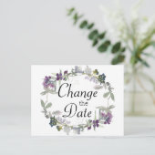 Waterverf Wildflower Lavendel Wijzig de datum Briefkaart (Staand voorkant)