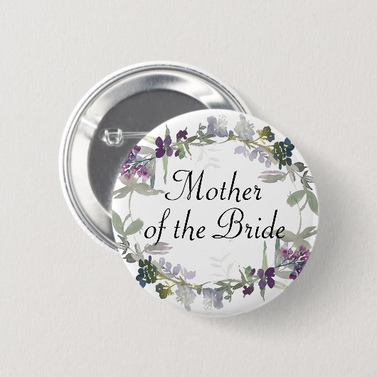 Waterverf Wildflower Lavender Moeder van de Bride Ronde Button 5,7 Cm (Voorkant /achterkant)