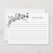 Waterverf Wildflower Lavender Wedding Recipcard Notitiekaartje (Achterkant)