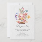 Waterverf Wildflower Lets Partea Vrijgezellenfeest Kaart (Voorkant)