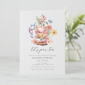 Waterverf Wildflower Lets Partea Vrijgezellenfeest Kaart (Staand voorkant)