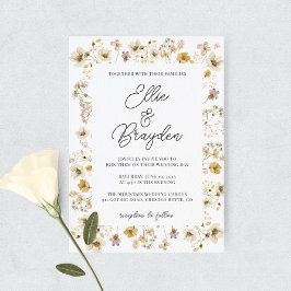 Waterverf Wildflower Lijst Weddenschap Kaart