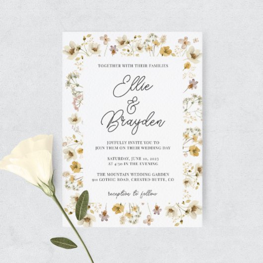 Waterverf Wildflower Lijst Weddenschap Kaart