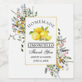 Waterverf Wildflower Limoncello Flesetiket Wijn Etiket (Enkel label)